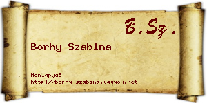 Borhy Szabina névjegykártya