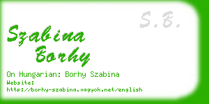 szabina borhy business card